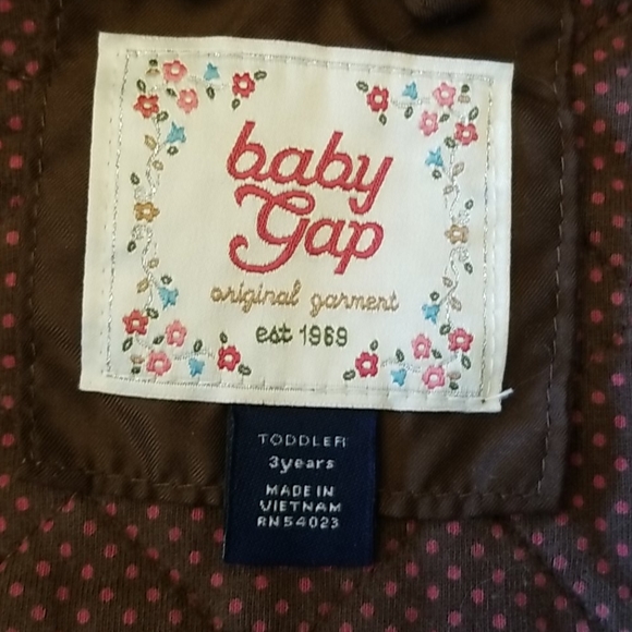 GAP Toddler Girl Brown Quilted Jacket with Removable Hood 3T - Picture 4 of 15